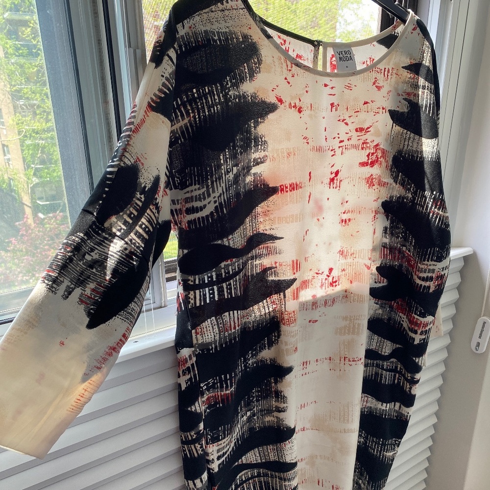 Abstract Print Shift Dress